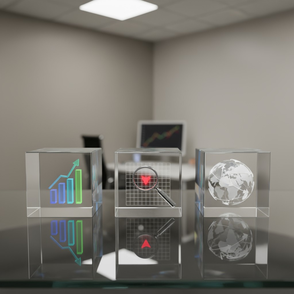 An office room with equity graphic renderings.